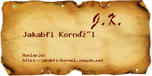 Jakabfi Kornél névjegykártya