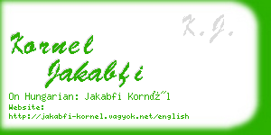 kornel jakabfi business card